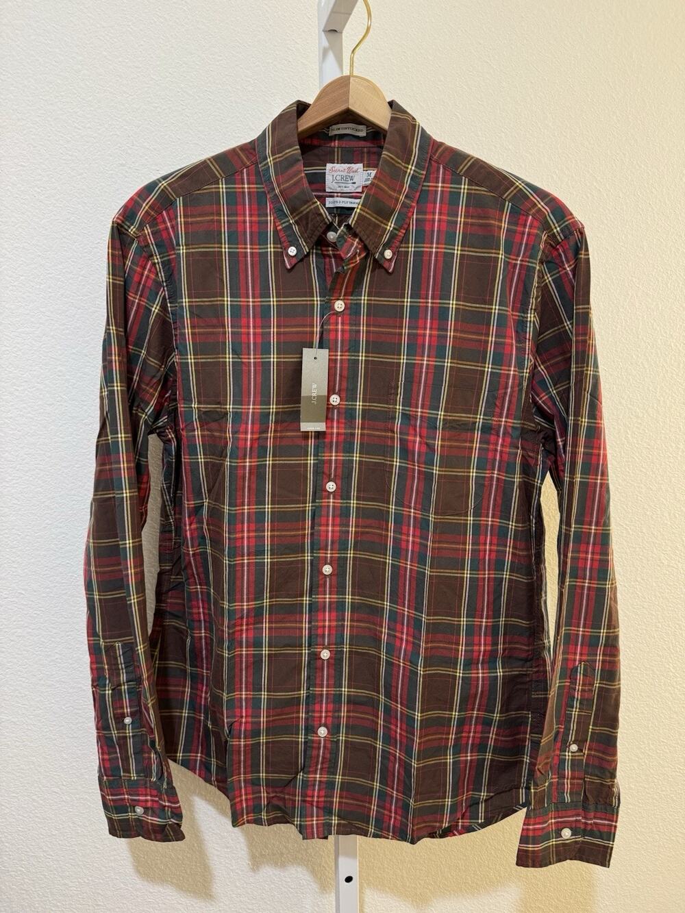 J. Crew Slim Untucked Shirt Mens Secret Wash Long Sleeve Casual Button Down M